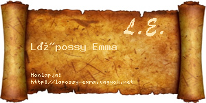 Lápossy Emma névjegykártya